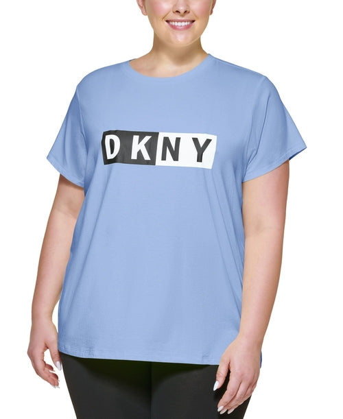 DKNY Plus Size Two Tone Logo Graphic T-Shirt